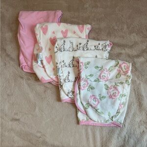 Pink and White Baby Swaddle Set